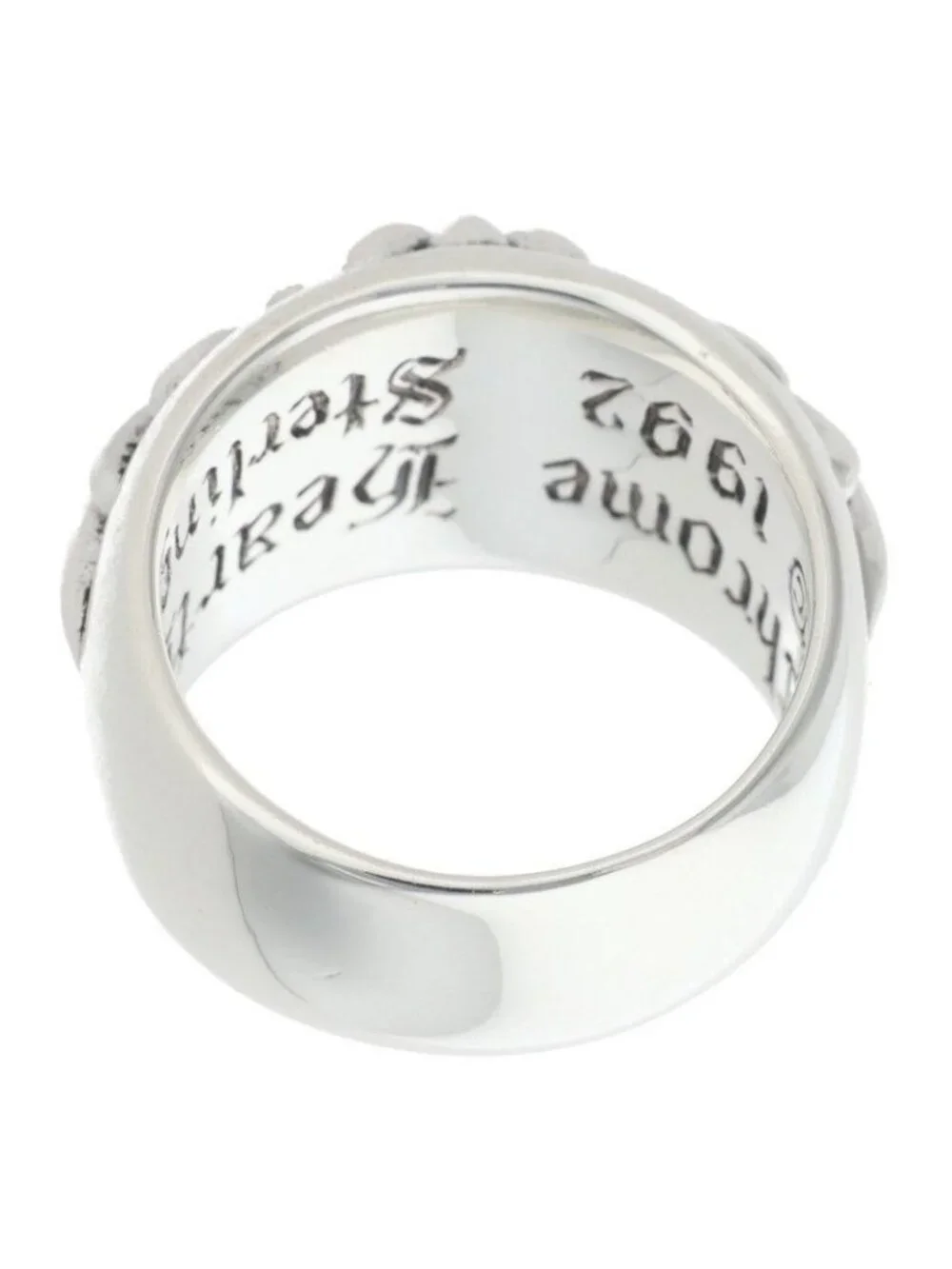 Chrome Hearts Flrl Crs Floral Cross Silver Ring
